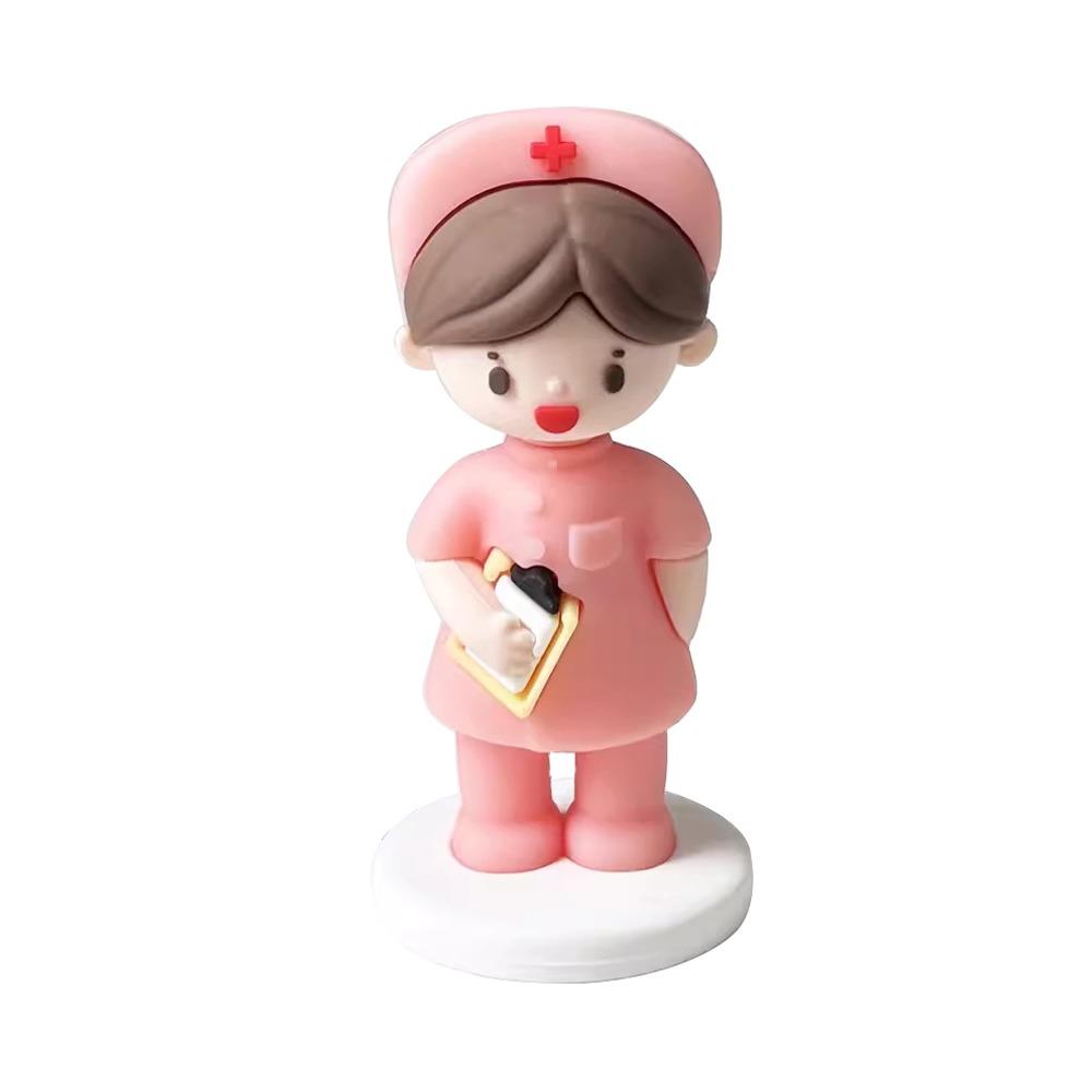 DlY Doctor Garage Kit Cartoon Nurse Cake Ornaments Exquisite Doctor Nurse Model Statue  Home Decor