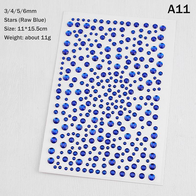 1 Sheet 3D Face Eye Party Makeup Tattoo Sticker Diamond  Sticker Self-Adhesive Mixed  Face Decoration Sticker