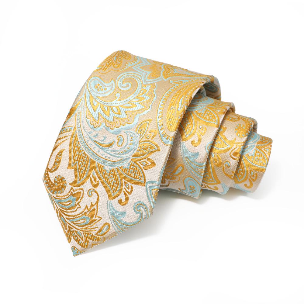 Men s Hand-Tied Striped Jacquard Polyester Tie, 8cm, High-End Formal Business Accessory