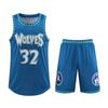 Timberwolves Non. 32 Tenues d'Automne Américaines Épaules Étroites Ensemble Maillot de Basket-ball Maillot d'Équipe Homme Maillot avec Poches des Deux Côtés M-5XL