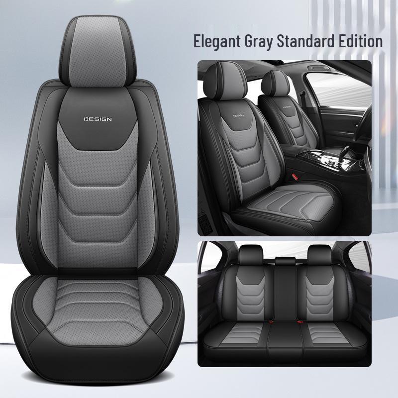 Universal All-Season Five-Seat Leather Car Seat Cover – Full Coverage, Wear-Resistant, Durable, No Removal Needed.