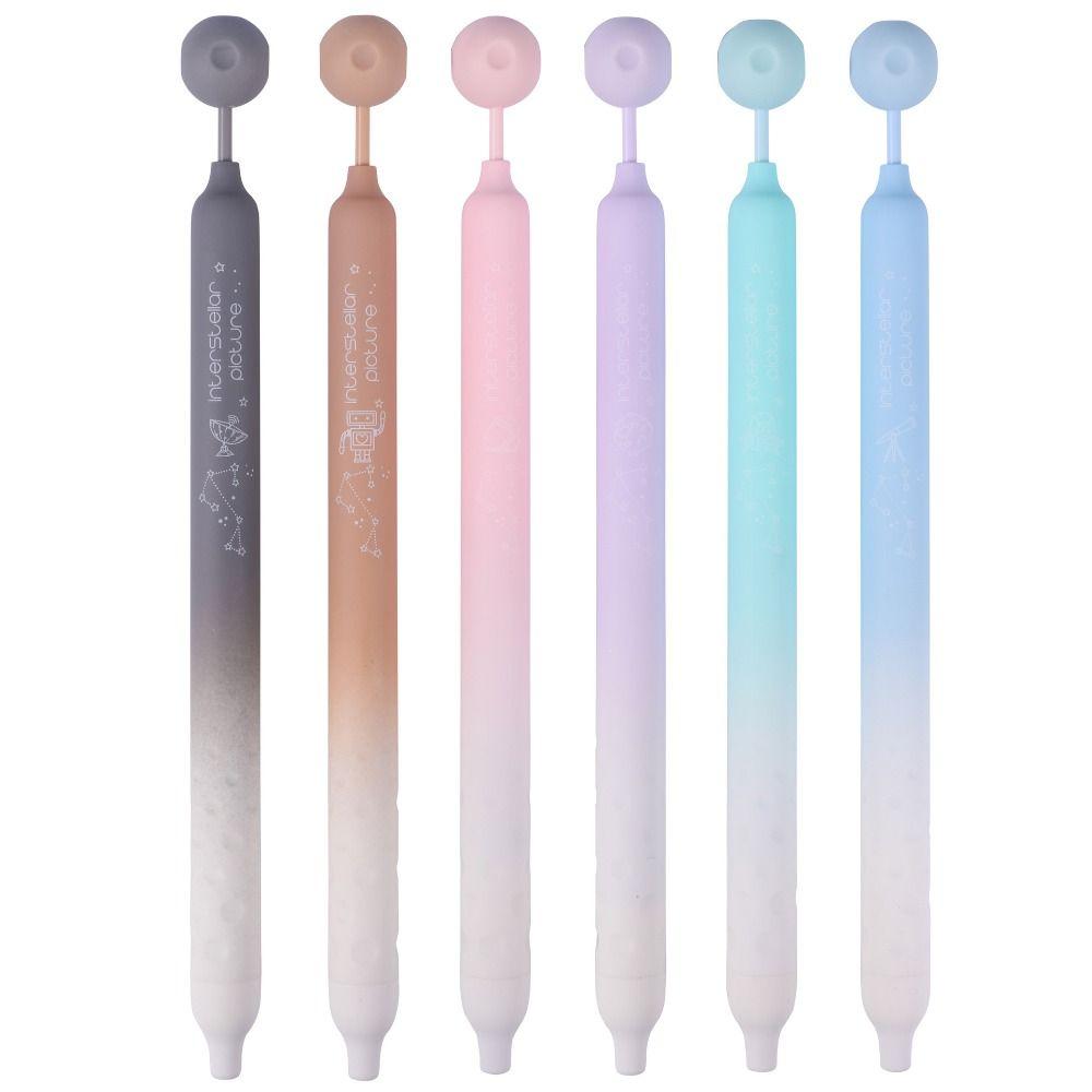 

Черные чернила Черная ручка для воды Подпись Ручки для подписи Шариковые ручкиKawaii Planet Нейтральная ручка Студент 6Pcs