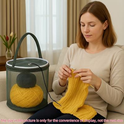 1pc Large Capacity Spool of Thread/Yarn/Sewing Machine Thread Organizer with Twistable Drum & Hole-Patterned Handle - Compact Portable for Travel
