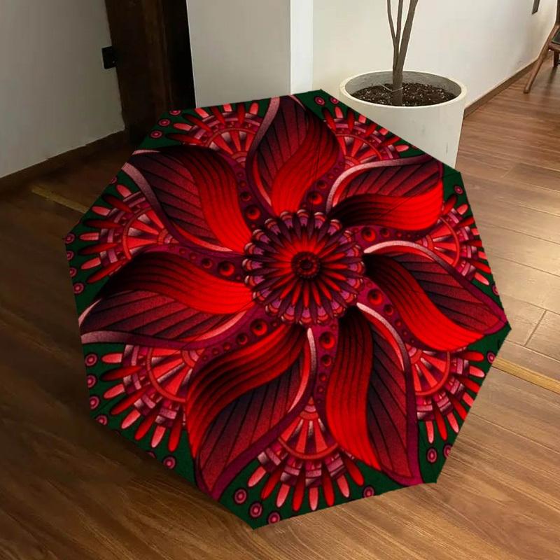 

1pc Floral Mandala Automatic Open/Close Umbrella, Folding Compact Umbrella with Lightweight Design for Women/Men yy251011061