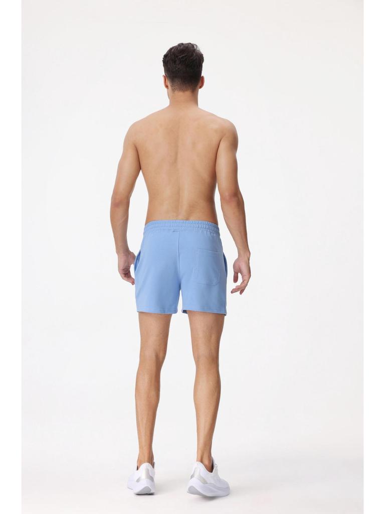 Solid Color Men's High-Elastic Cotton Running Shorts