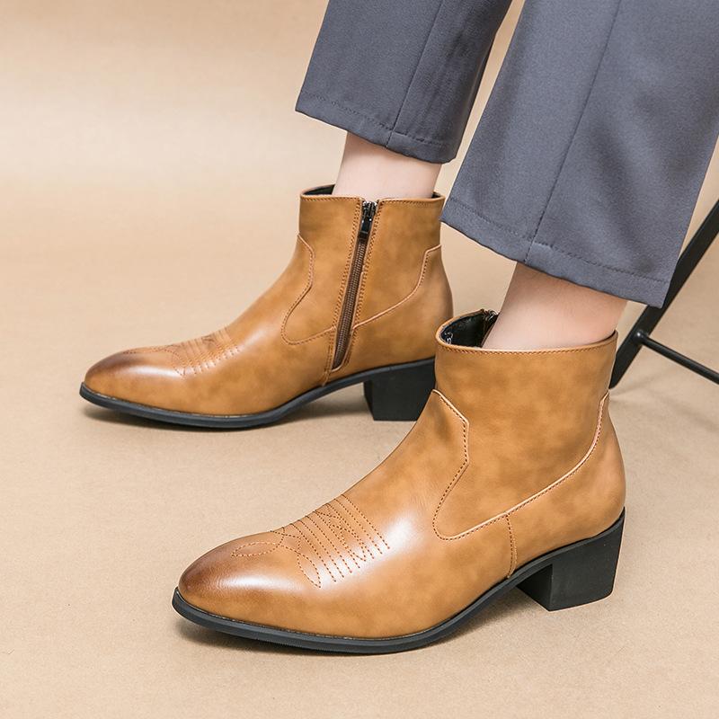 

Большие размеры осень-зима новые бархатные кожаные ботинки модные мужские высокие хлопковые туфли модные теплые кожаные туфли 46