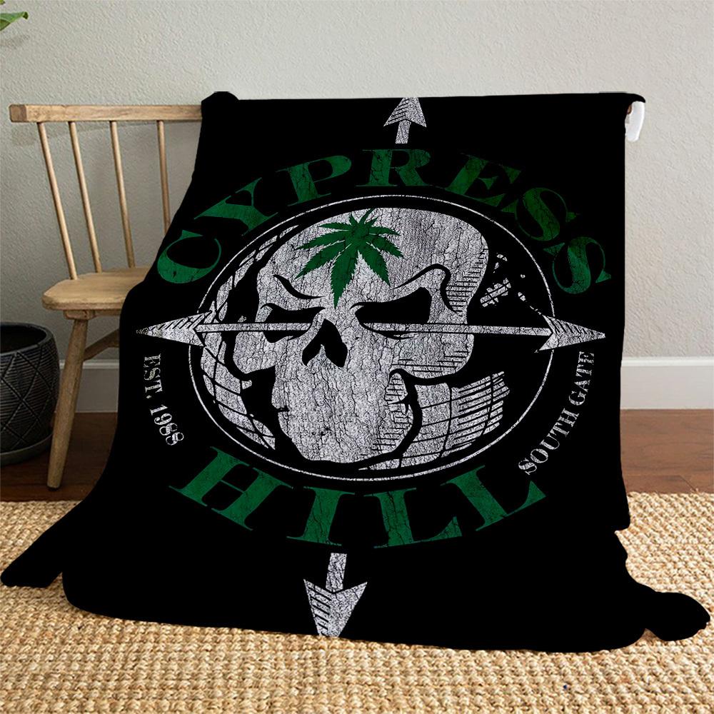 1 stuks Cypress Hill, Schedel Thema Ontwerp Flanellen Deken - 3D Geprint Zacht Warm, Lichtgewicht Plaid voor Alle Seizoenen voor Kamperen Reizen Bed-080759