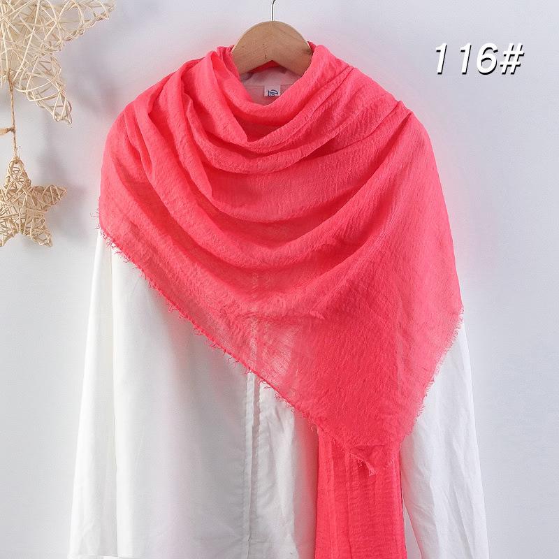 Sciarpa da donna in cotone lino seta - Per tutte le stagioni, colore unito, versatile foulard per testa e parasole