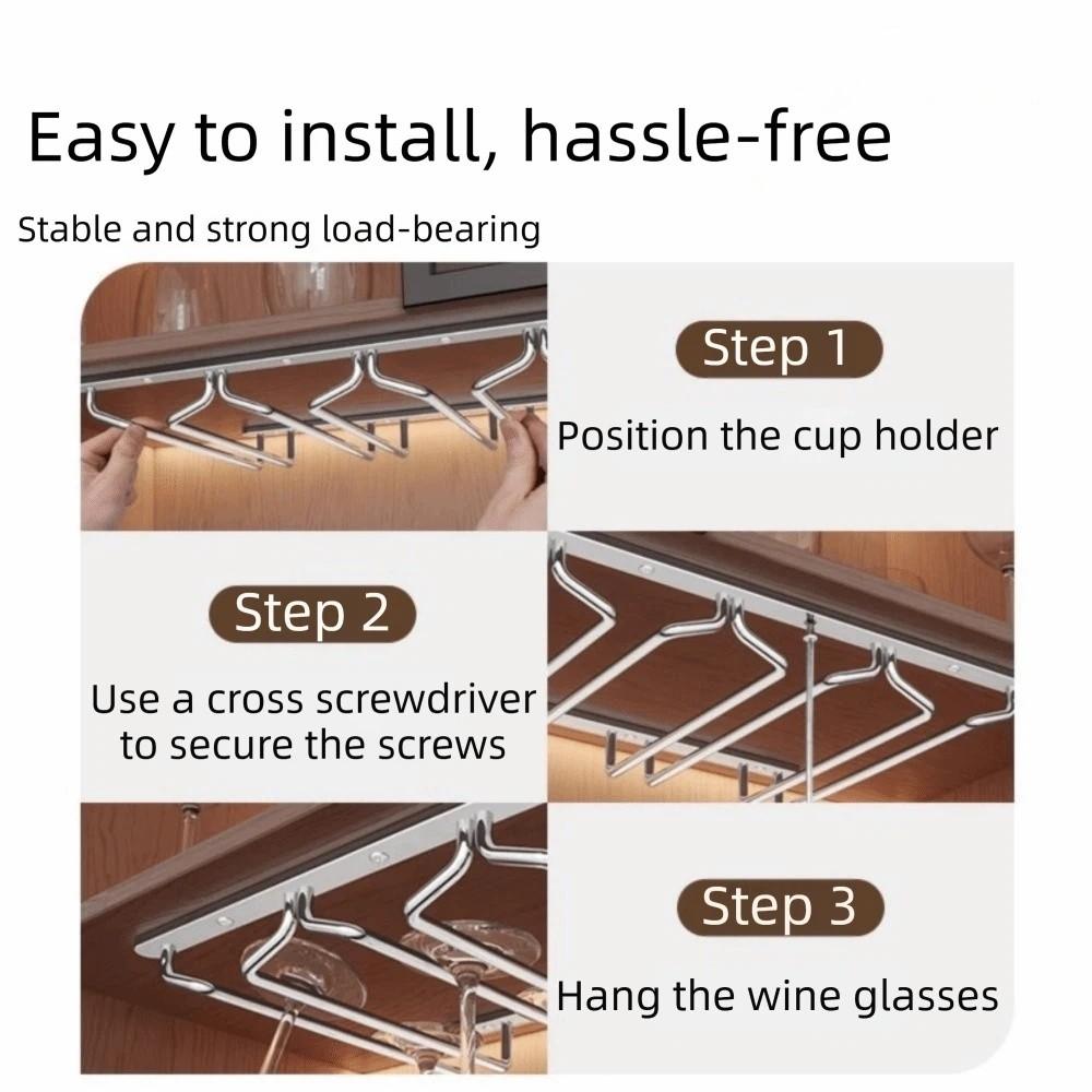 Premium Wine Glass Rack Inverted Hanging Wine Glass Hanging Shelf  Household Storage