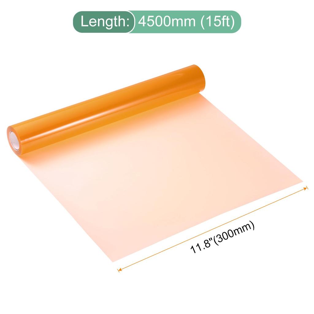 Uxcell HTV Heat Transfer Vinyl, 11.8" X 15ft Roll, PVC Orange Yellow Iron-On Vinyl for All Cutter Machines, Easy To Cut and Weed