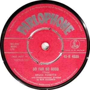 

7inch Record BRUCE FORSYTH - I m In Charge 45R4535 Parlophone 1960 UK Jazz Used