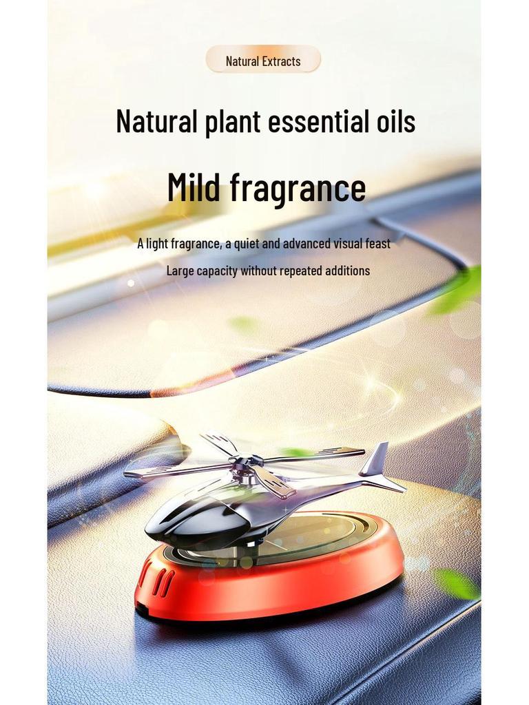 Solar-Powered Rotating Car Essential Oil Air Freshener Ornament