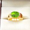 Peridot Oval Cut With 925 Sterling Silver Gold Plated Ring For Men's #B468 JL375683907022