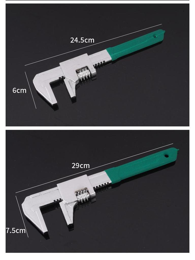 F-type Multifunctional Black Adjustable Open-end Wrench with Large Opening for Water Heating