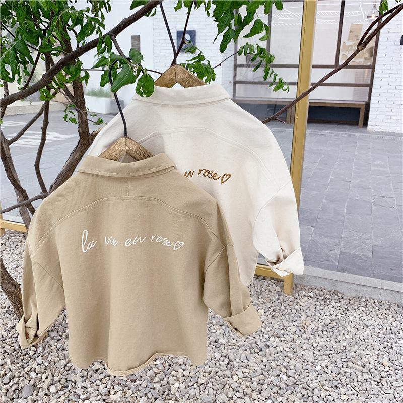 2022 Children's Clothing Spring New Girls Korean Spring Embroidered Shirts Spring Shirts