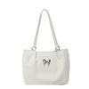 Spring and summer new simple high-end texture college student class bag fashionable bow shoulder tote bag