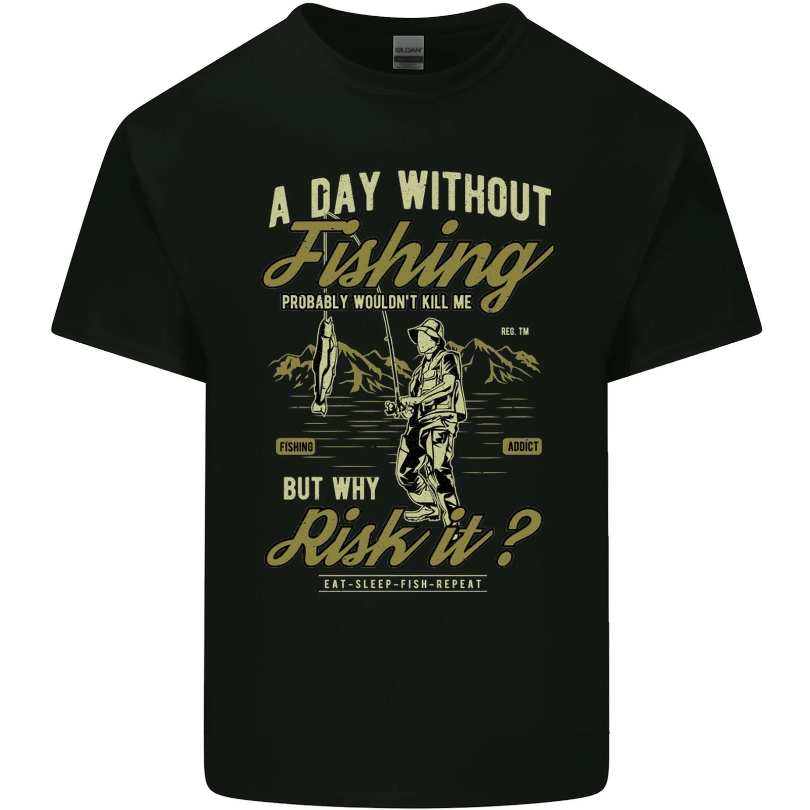 A Day Without Fishing Funny Fisherman Kids T-Shirt Childrens S