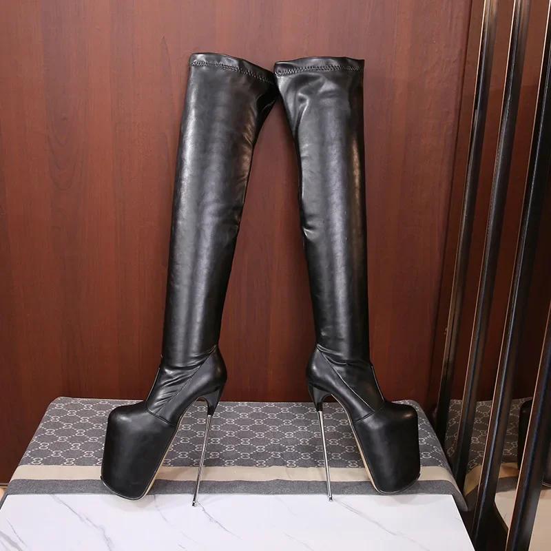Fashion 30CM Women Thigh Boots 2025 Designer Luxury Platform High Heel Women Shoes Sexy Stiletto Lady Over The Knee Boots Front Strap