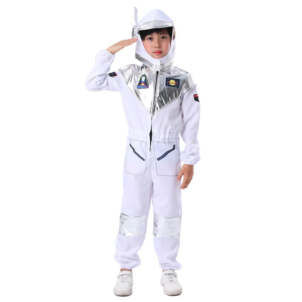 Lhyxuuk Kids' Astronaut Space Suit Halloween Costume, Cosplay Costume for Boys and Girls, Alien Pilot Costume, Perfect for Halloween Parties, Events,