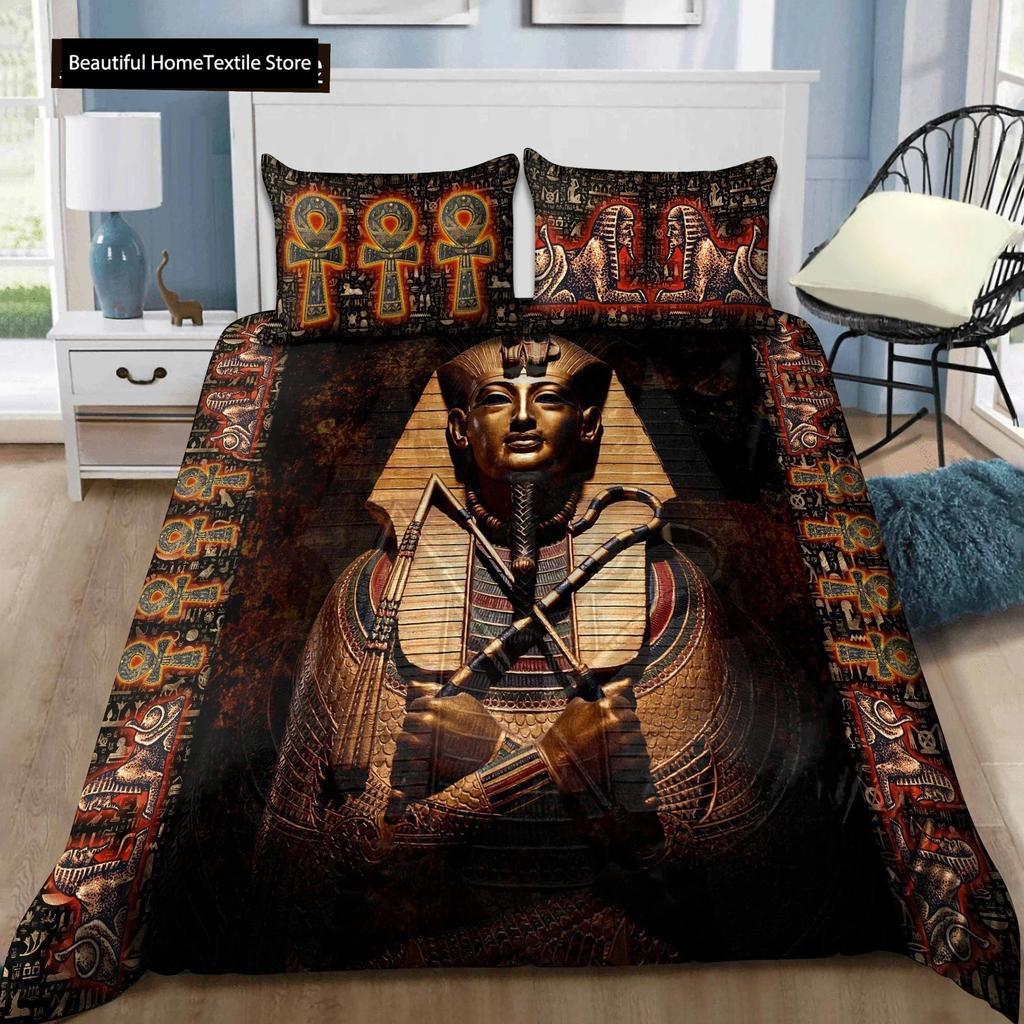 Ancient Egypt Anubis Egyptian Symbol Culture Comfortable Duvet Quilt Cover Pillowcase Bedding Set Children Bedroom Home Textile