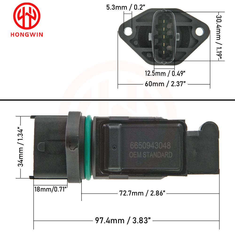 Genuine NO: 6650943048 New Mass Air Flow MAF Sensor Meter For Ssangyong Actyon Kyron Rexton Rodius Stavic 0280218130,0280218131