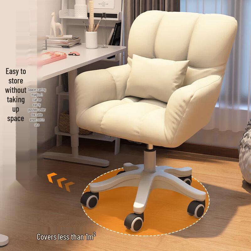 Comfortable Swivel Computer Chair for Home or Dorm - Ergonomic Design for Long Sitting, Ideal for Students or Makeup