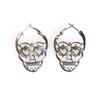 1pair Retro Black Hollow Out Carved  Skull Stud Earrings, Holiday Couple Gift