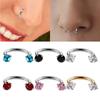 Titanium Hinged Segment Double Diamond U Shape Nose Ring Clicker Ear Cartilage Tragus Helix Lip Body Piercing Fashion Jewelry