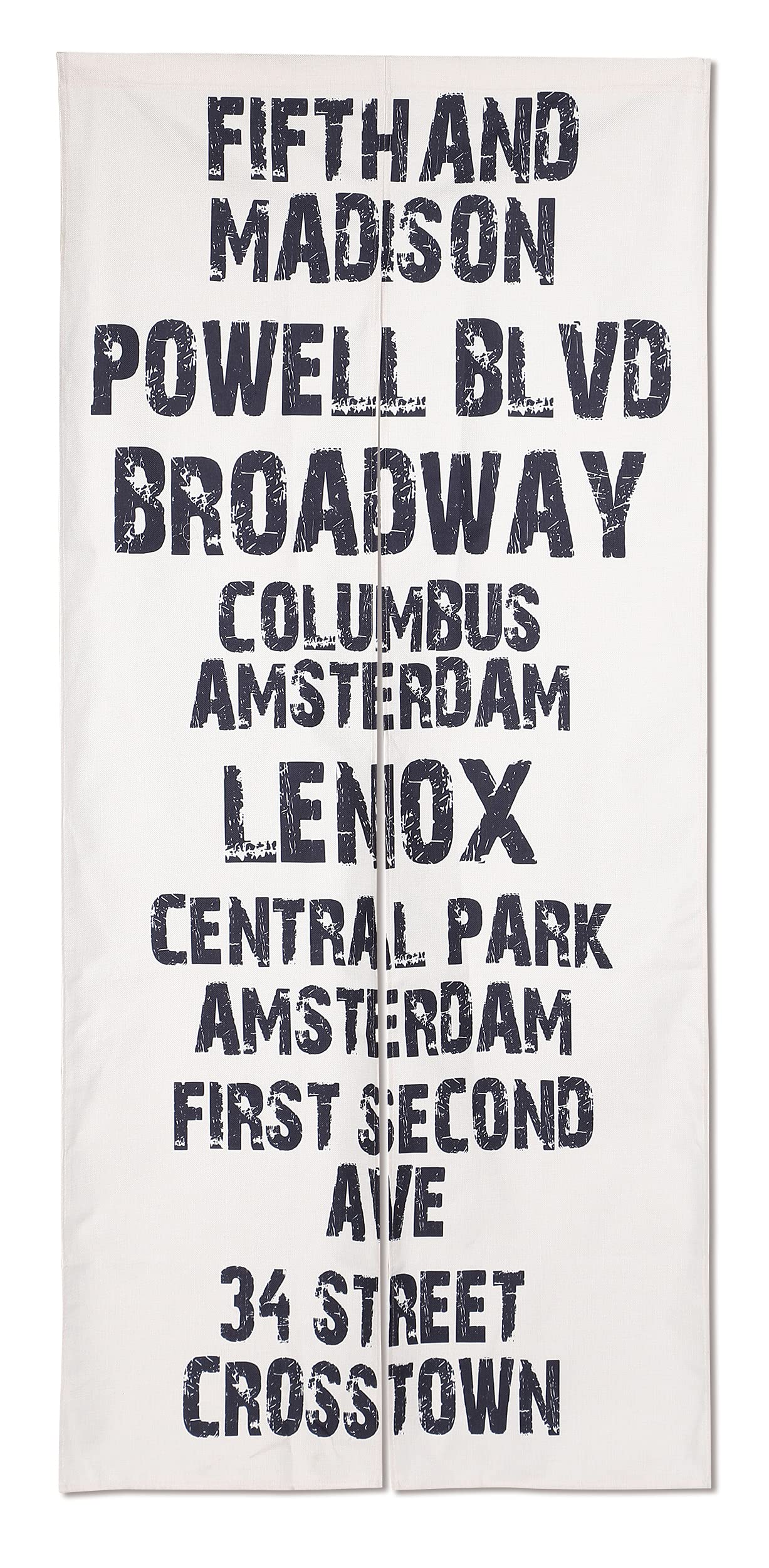 

Bus Roll Sign Noren Long American Brooklyn Interior Tension White [next.design] Curtain, Length, Style, Decor, Retro, Antique, Rod, Monochrome, Black,