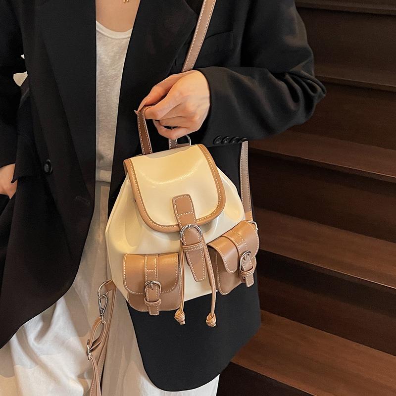 Bucket Backpack Female Leisure Student Class Mini Bag Street Trend Lightweight Travel Small Backpack