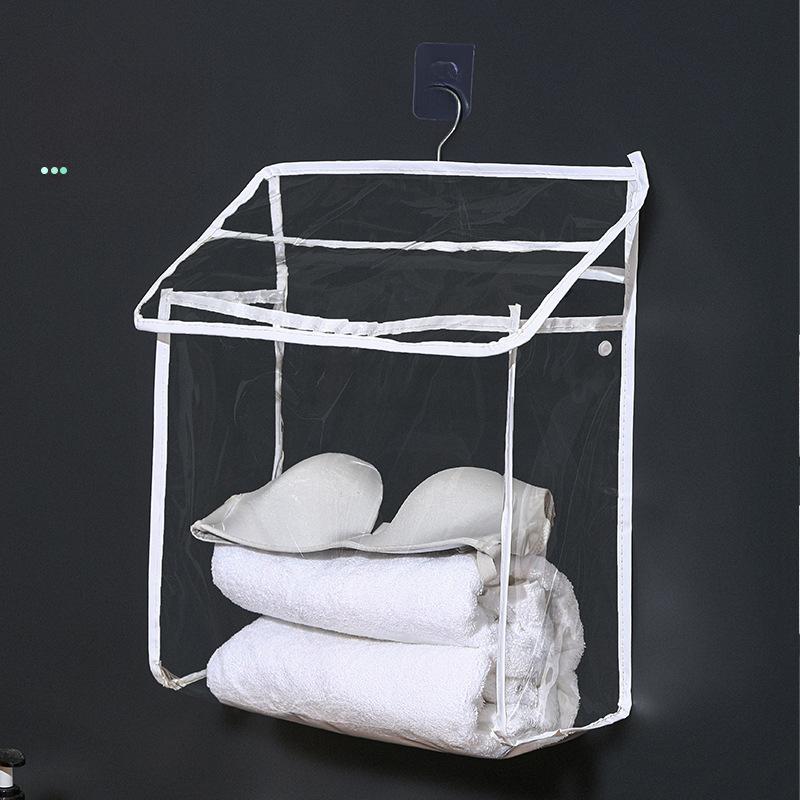 Waterproof Bathroom Organizer, Clear Shower Caddy Bag, Wall Hanging Toiletry Storage Bag with PVC, for Cosmetics, Towels, Clothes