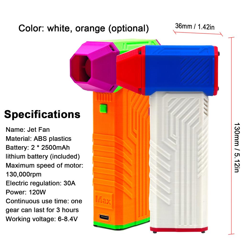 X3 Max Jet Fan 130000RPM Wind Speed 52m/s Brushless Motor Ducted Turbofan High Power Duct Fan Dust Blower Keyboard Cleaning Tool