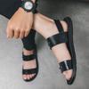 New Men Fashion Beach Sandals Black Flat Heel Casual Comfortable Sandals Men Outdoor Travel High Quality Sandals Size 38-45