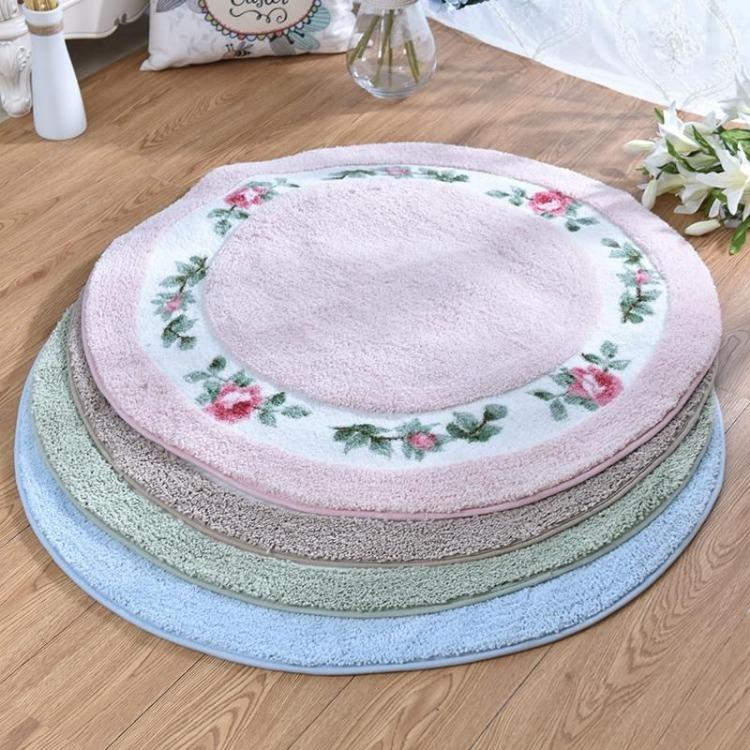 Circular Carpet Floor Mat Computer Chair Mat Simple Makeup Stool Foot Mat Anti Slip Carpet