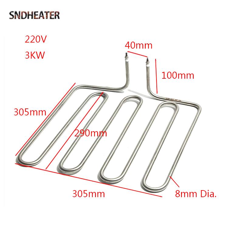 SNDHEATER 220V 3KW Electric 4U Heating Element 304SS Air Dry Oven Heater Spare Part Sauna Stove Replacement 305*305*100MM(W*L*H)