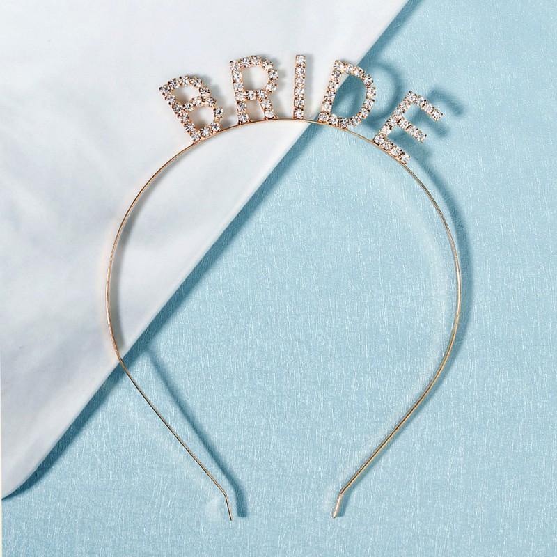 

Diy Wedding BRIDE Letter Headband Party Festival Rhinestone Hair Accessories Adult Children