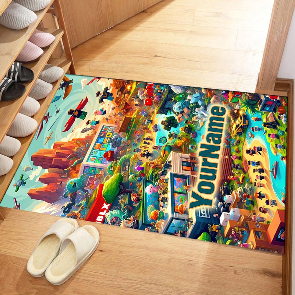 Roblox 248 Customize Your Name Floor Rug Office Rug Suitable for Hallway Dormitory Outdoor Foyer Anti-slip Rug Decorate Offices