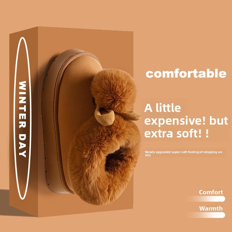 Cotton Slippers Men's Bag with Winter Warm Thick Sole, New Style for Outerwear with Added Fleece, Versatile New Cotton Shoes for Women