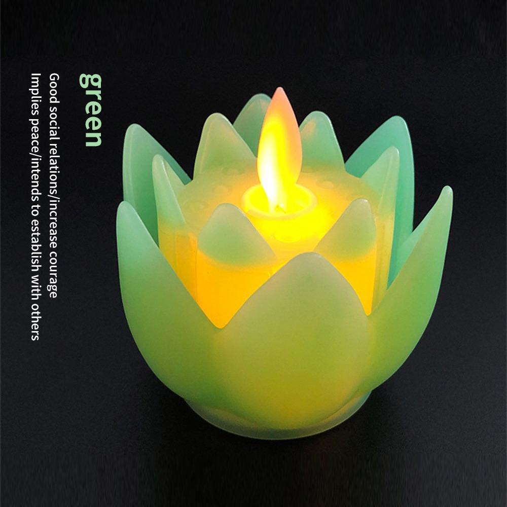 Festival Decoration Led Electronic Lamp Lotus Candle Lamp Buddhist Hall Lanterns Wishing Lamp