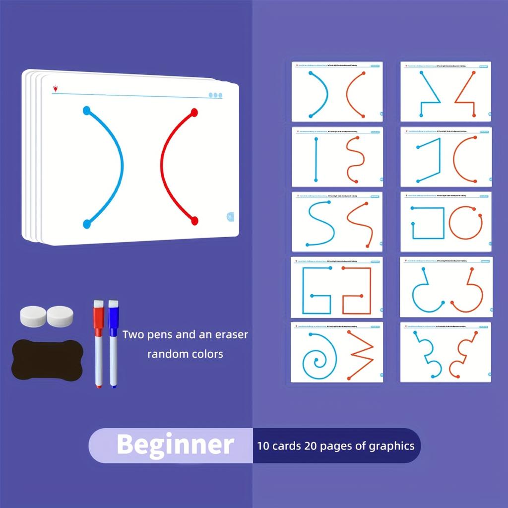 20-Pack Coordination and Motor Skills Practice Boards, Cardboard Construction, 3 Difficulty Levels, Reusable Writing Surface