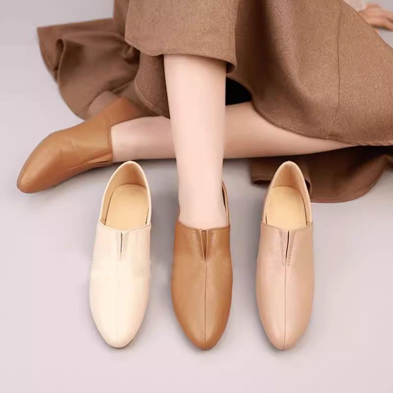 

French retro medium heel deep mouth single shoes women s 2024 autumn new fashion pointed thick heel small leather shoes microfiber women s shoes 35 абрикосовый