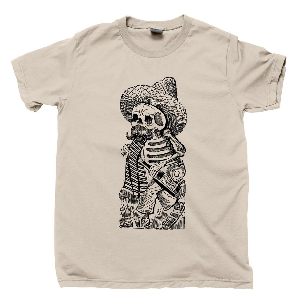 

Calavera Maderista T Shirt Mexico Art Skull Hat Cinco De Mayo Alcohol Fiesta Tee 2XL