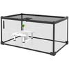 Reptile Box Reptile Breeding Box Transparent Terrarium Habitat Sliding Lid Wire Mesh