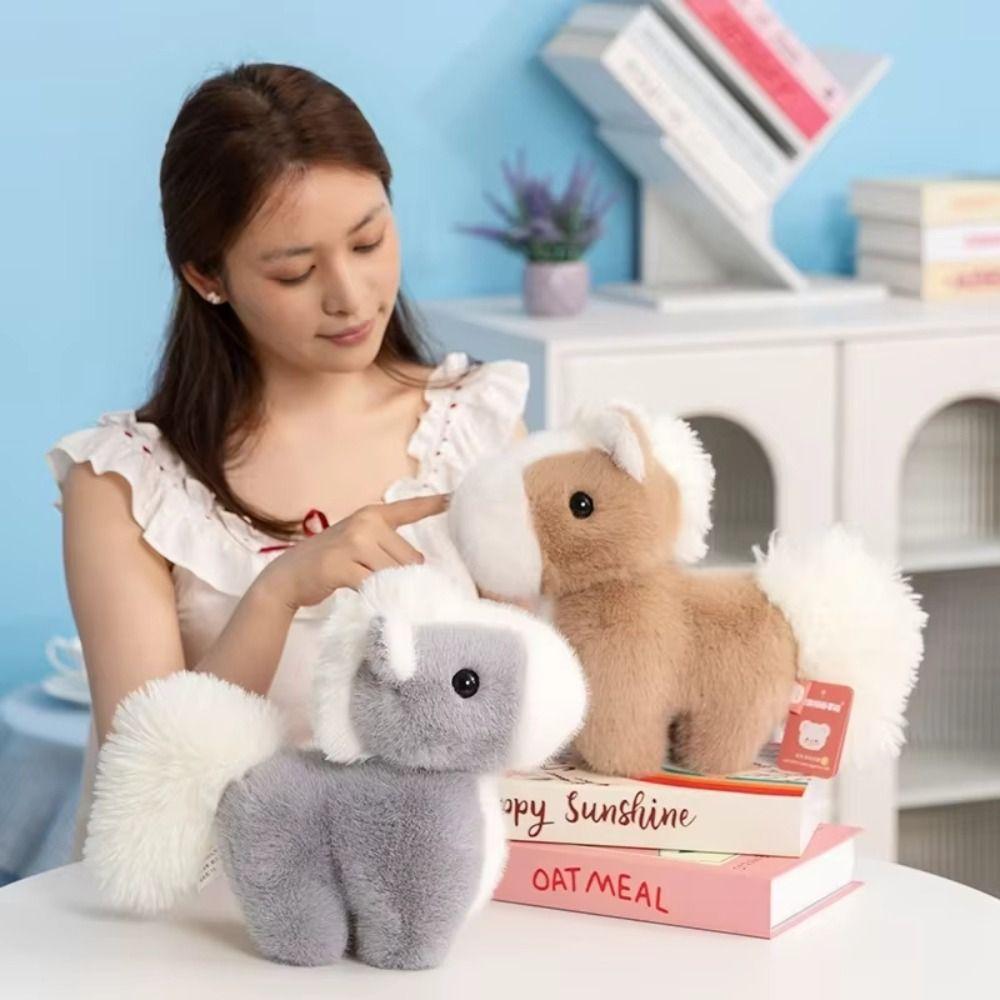 Standing Simulation Pony Plush Toy Simulation Horse Stuffed Toy Animal Horse Plush Doll  Kids Gift