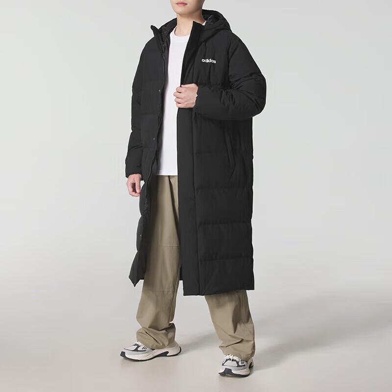 Adidas Unisex Long Hooded Down Jacket
