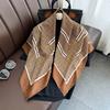 Spring and Autumn new Korean version striped fashion foreign style square scarf women's silk scarf dual-purpose imitation silk shawl scarf headband