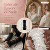 Ruffled Lace Women's Arm Warmers Yarn Knitted Wrist Cuffs Lace Arm Sleeves  Anime Costume