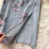 2025 Spring Denim Skirt Women's Autumn High Waist Slim Skirt A-Line Skirt Small Fork Skirt
