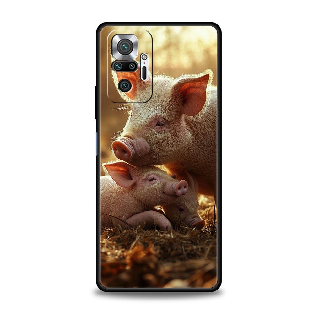 Funda Protectora de Cerdo Bonito para Teléfono para Redmi 14C 10C Note 15 14 13 12 10 11 K40 Pro Plus 5G Carcasa Suave de TPU Antigolpes Fundas Capas Bolsas