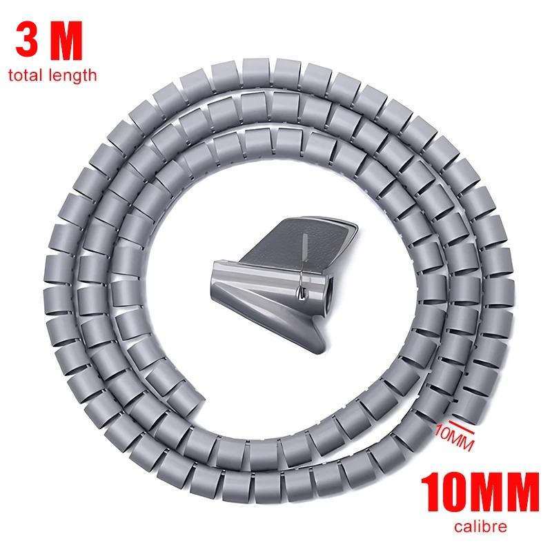 3m Cable Wire Protector Cable Organizer Management Pipe Flexible Wire Wrap Line Coiled Tube Office Cord Sleeve Cover